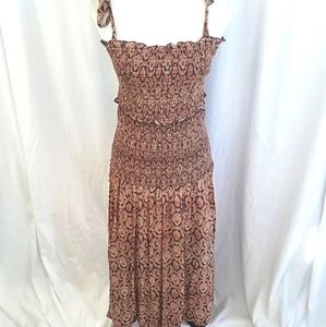 Auguste Montague Bennett Shirred Women's Midi Dress Size Large